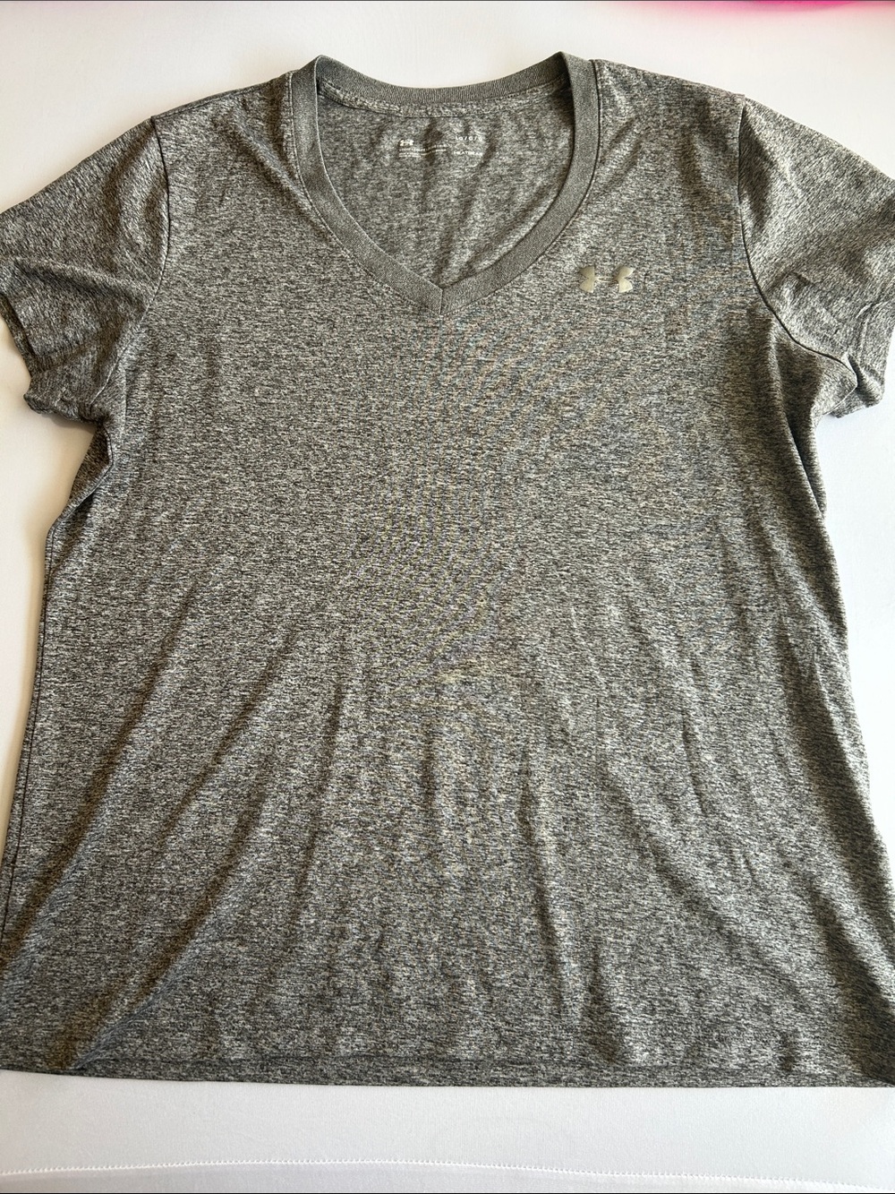Under Armour Women's Gray Heather V-Neck Performance Tee